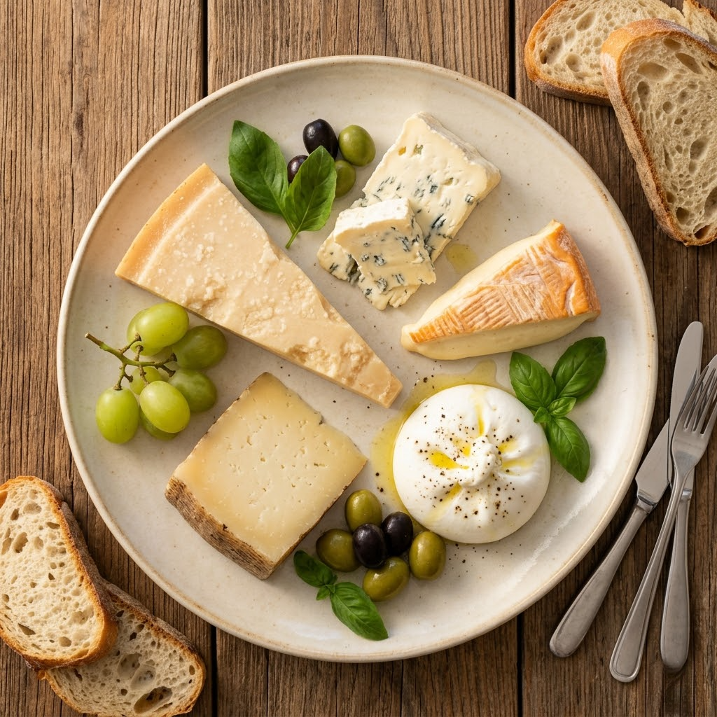 Assiette de fromages italiens